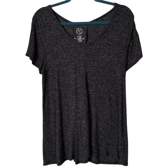 Maurices Women's 24/7  Dark Grey Lace Up Back Short Sleeve Tee Size Large - Picture 1 of 5